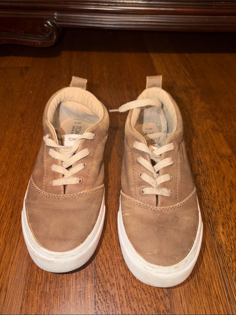 Toms Kids Brown Canvas Lace-Up Sneakers